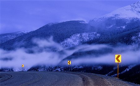 Curved Road and Fog Northern British Columbia, Canada Stock Photo - Rights-Managed, Code: 700-00046267