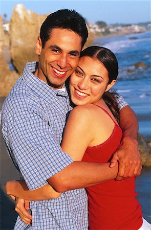 simsearch:700-00086310,k - Portrait of Couple Embracing on Beach Stock Photo - Rights-Managed, Code: 700-00046415