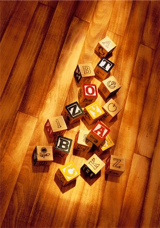 Learning Blocks on Wood Floor Stock Photo - Rights-Managed, Code: 700-00046588