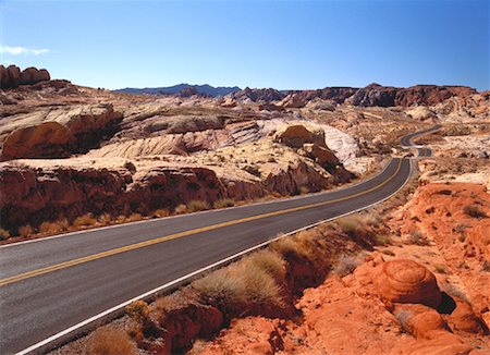 parque estatal del valle de fuego - Road and Landscape Valley of Fire Nevada, USA Foto de stock - Con derechos protegidos, Código: 700-00048183