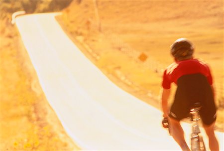 Back View of Cyclist on Road Boulder, Colorado, USA Stock Photo - Rights-Managed, Code: 700-00048206