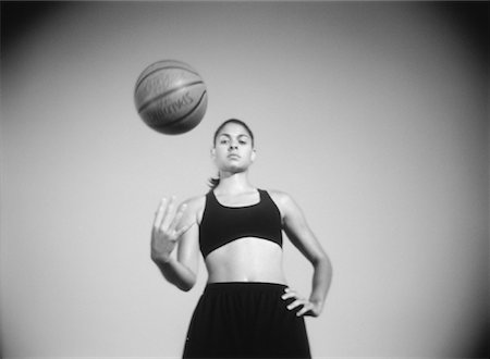 peter griffith - Portrait of Woman with Basketball Outdoors Stock Photo - Rights-Managed, Code: 700-00048300