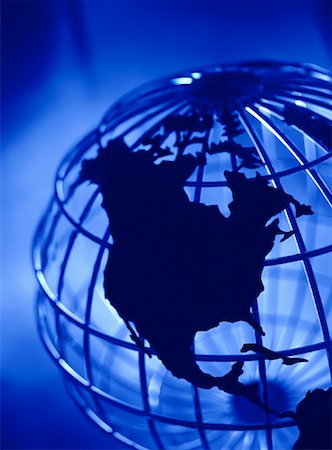 free trade - Close-Up of Wire Globe North America Fotografie stock - Rights-Managed, Codice: 700-00048554