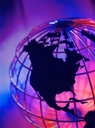 free trade - Close-Up of Wire Globe North America Fotografie stock - Rights-Managed, Codice: 700-00048555