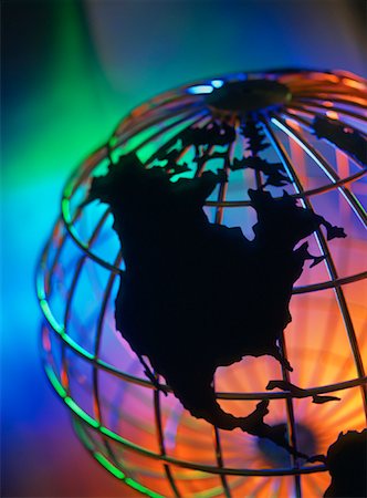 free trade - Close-Up of Wire Globe North America Fotografie stock - Rights-Managed, Codice: 700-00048551