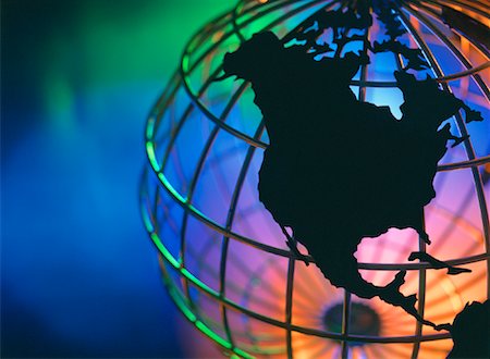 free trade - Close-Up of Wire Globe North America Fotografie stock - Rights-Managed, Codice: 700-00048552
