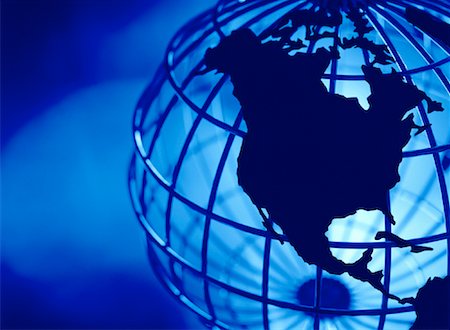 free trade - Close-Up of Wire Globe North America Fotografie stock - Rights-Managed, Codice: 700-00048553