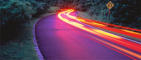 simsearch:700-00011669,k - Light Trails on Road at Dusk Gatineau Parkway, Gatineau Park Quebec, Canada Stock Photo - Rights-Managed, Code: 700-00048825