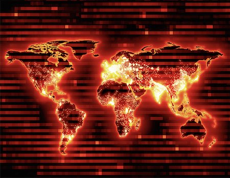 world population map lights