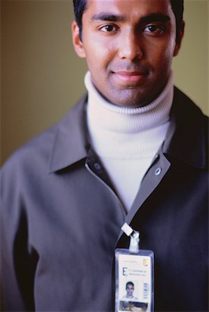 Portrait of Man with ID Card Foto de stock - Con derechos protegidos, Código: 700-00049270