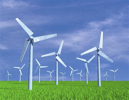 simsearch:600-01604004,k - Wind Turbines in Field Foto de stock - Direito Controlado, Número: 700-00049555