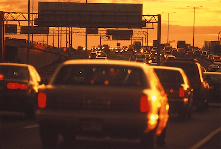 Traffic on Highway 401 at Sunset Toronto, Ontario, Canada Stock Photo - Rights-Managed, Code: 700-00049681
