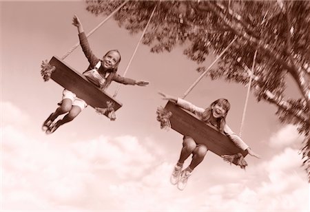 Girls on Swings Stock Photo - Rights-Managed, Code: 700-00040061