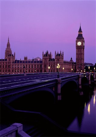 simsearch:700-00040599,k - Big Ben, Parliament Buildings And Westminster Bridge at Night London, England Fotografie stock - Rights-Managed, Codice: 700-00040593