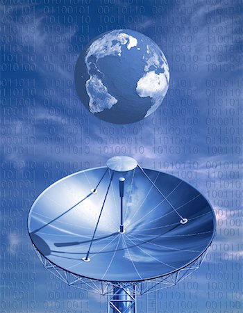 simsearch:700-00040704,k - Satellite Dish, Globe and Binary Code Atlantic Ocean Stock Photo - Rights-Managed, Code: 700-00040643
