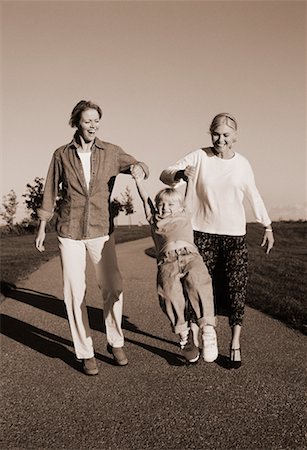 Grandmother, Mother and Daughter Walking Outdoors Stock Photo - Rights-Managed, Code: 700-00041351