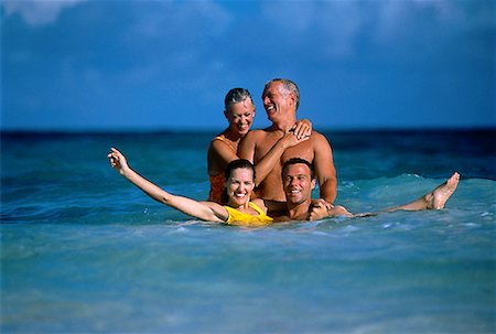 Portrait of Two Couples in Water Bahamas Stock Photo - Rights-Managed, Code: 700-00041373