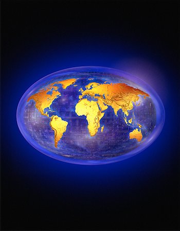 simsearch:700-00042293,k - World Map on Oval Globe Stock Photo - Rights-Managed, Code: 700-00041792