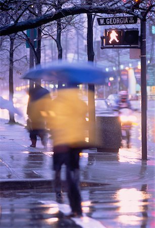 rainy day crossing - Busy Street in Rain, Vancouver British Columbia, Canada Stock Photo - Rights-Managed, Code: 700-00042453