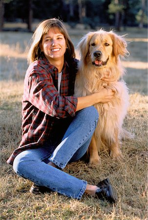 simsearch:700-00095769,k - Portrait of Woman and Dog Outdoors Stock Photo - Rights-Managed, Code: 700-00042710