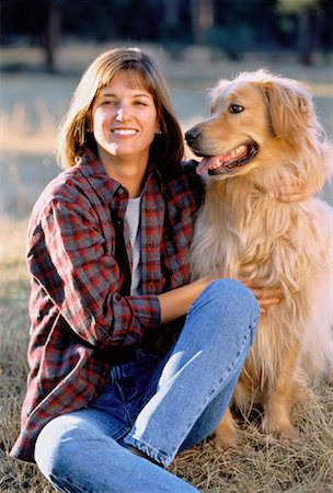 simsearch:700-00095769,k - Portrait of Woman and Dog Outdoors Stock Photo - Rights-Managed, Code: 700-00042711