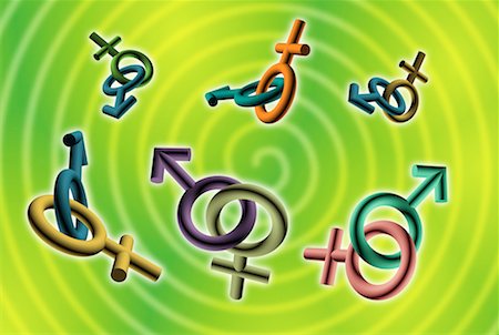 Männliche und weibliche Symbole verbunden Stockbilder - Lizenzpflichtiges, Bildnummer: 700-00043214