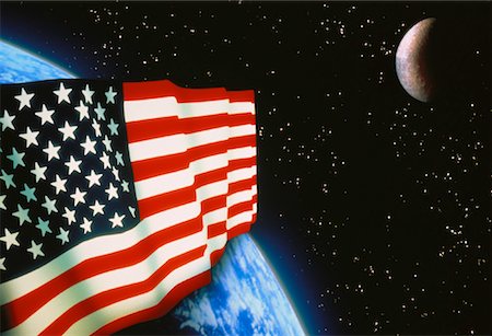 simsearch:700-00011636,k - American Flag in Space Foto de stock - Con derechos protegidos, Código: 700-00043492