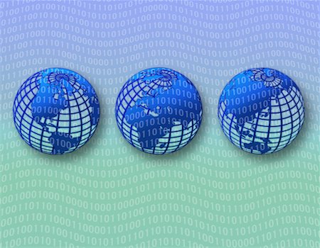 Three Wire Globes Displaying Continents of the World with World Map Stock Photo - Rights-Managed, Code: 700-00043666