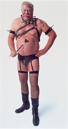 simsearch:693-03315174,k - Mature Man Wearing Leather Costume Stock Photo - Rights-Managed, Code: 700-00043806