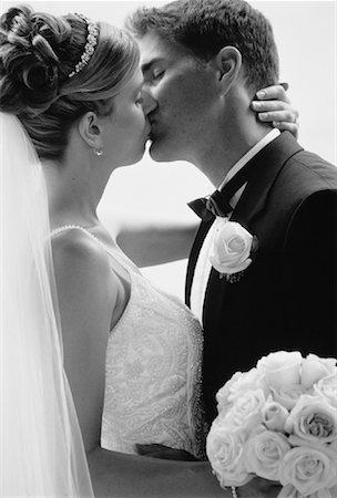 Bride and Groom Kissing Stock Photo - Rights-Managed, Code: 700-00054254