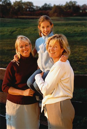 Portrait of Grandmother, Mother And Daughter Leaning on Fence Stock Photo - Rights-Managed, Code: 700-00054365