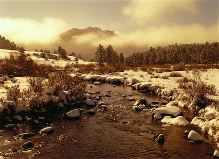 parc national des montagnes rocheuses - La rivière et du paysage en hiver Rocky Mountain National Park Colorado, USA Photographie de stock - Rights-Managed, Code: 700-00054675