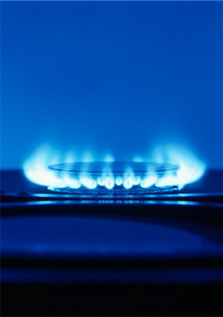 Flame from Gas Stove Element Foto de stock - Con derechos protegidos, Código: 700-00055202