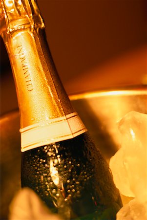 Close-Up of Champagne Bottle on Ice Stock Photo - Rights-Managed, Code: 700-00055275