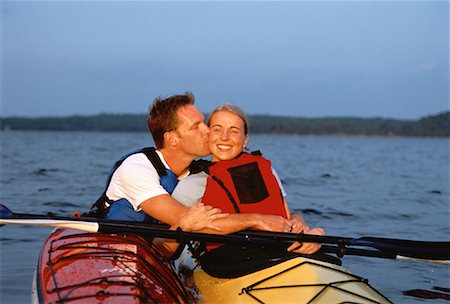 simsearch:700-00031157,k - Couple Kissing while Kayaking Stock Photo - Rights-Managed, Code: 700-00056051