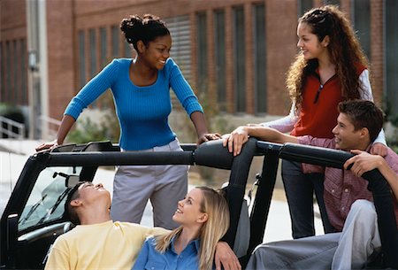 Group of Teenagers in Jeep Stock Photo - Rights-Managed, Code: 700-00056236