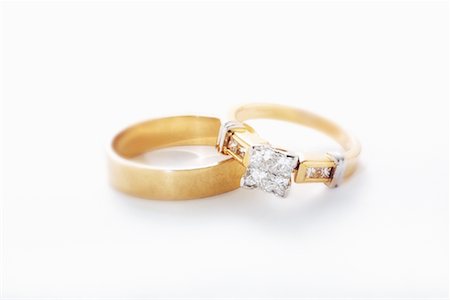 extravagant jewels and gems - Engagement Ring and Wedding Band Stock Photo - Rights-Managed, Code: 700-00056293