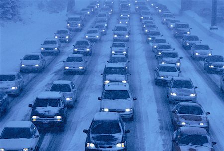 Highway Traffic in Snowstorm Toronto, Ontario, Canada Stock Photo - Rights-Managed, Code: 700-00056719