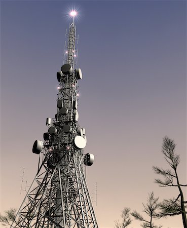 Microwave Transmission Tower Fotografie stock - Rights-Managed, Codice: 700-00056945