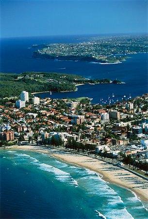simsearch:700-00846821,k - Aerial View of Manly Beach and City, Sydney, New South Wales Australia Foto de stock - Direito Controlado, Número: 700-00057857