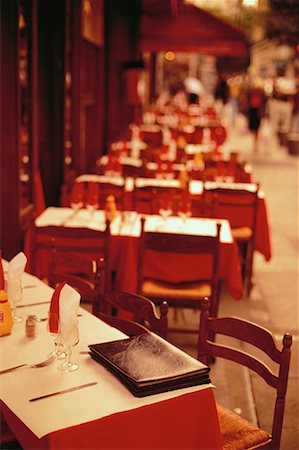 sidewalk cafe empty - Row of Tables at Outdoor Restaurant, Paris, France Stock Photo - Rights-Managed, Code: 700-00057880