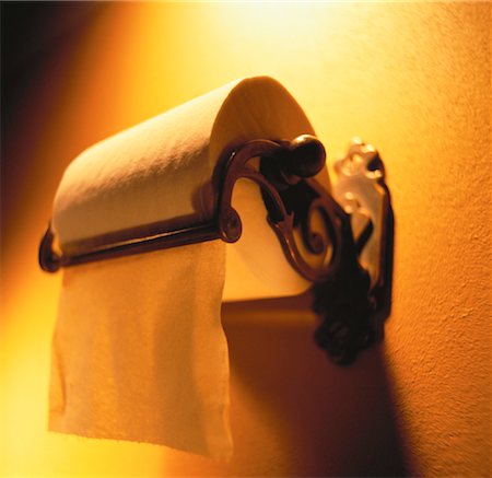 Toilet Tissue on Wrought Iron Dispenser Fotografie stock - Rights-Managed, Codice: 700-00058231