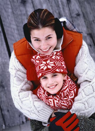 Portrait of Mother and Daughter Outdoors in Winter Stock Photo - Rights-Managed, Code: 700-00058317