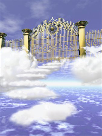Stairway of Clouds Leading to Gateway in Sky Stock Photo - Rights-Managed, Code: 700-00058521