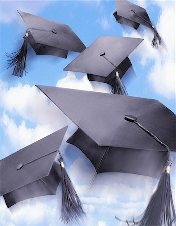 Graduation Caps Thrown in Air Stock Photo - Rights-Managed, Code: 700-00058569