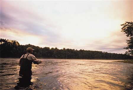 simsearch:700-00086986,k - Back View of Man Fly Fishing, Kennebec River, Maine, USA Stock Photo - Rights-Managed, Code: 700-00058616