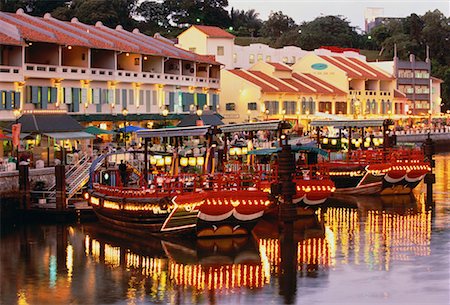 Boats at Festival Marketplace Clarke Quay, Singapore Stock Photo - Rights-Managed, Code: 700-00058696