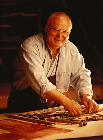 stained glass craftsman - Portrait of Mature Male Stained Glass Artisan in Workshop Stock Photo - Rights-Managed, Code: 700-00059095
