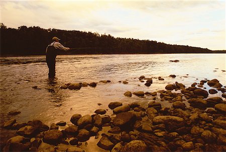 simsearch:700-00086986,k - Man Fly Fishing at Sunset Kennebec River, Maine, USA Stock Photo - Rights-Managed, Code: 700-00059120
