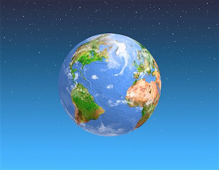 earth from space - Globe au ciel avec les étoiles de l'Atlantique Photographie de stock - Rights-Managed, Code: 700-00059137